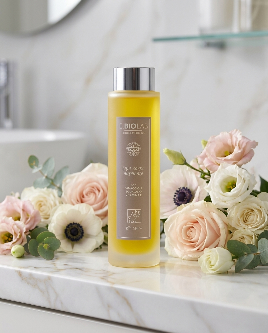 Olio corpo nutriente E.BIOLAB con vinaccioli, squalano e vitamina E
